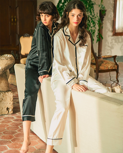 COCO Style Elegant Pure Silk Pajama Set By NOT JUST PYJAMA