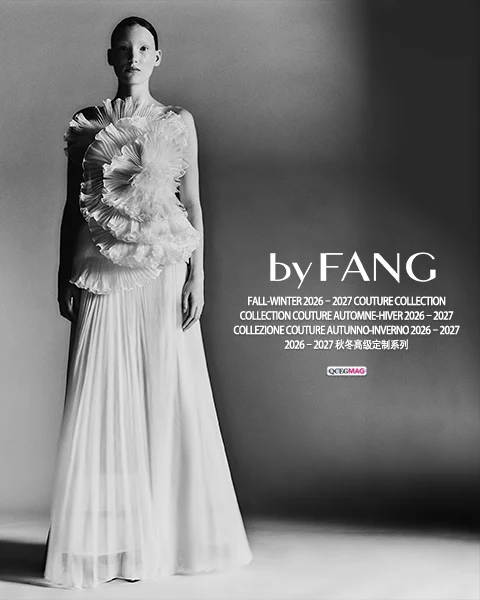 Hand-sculpted folds and fabric manipulation from Fang Yang's byFANG Couture Fall/Winter 2026–2027 collection.