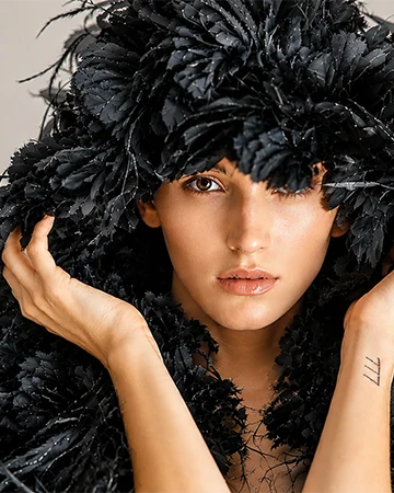 Editorial slide featuring Look N°7 from byFANG Couture Fall/Winter 2026–2027, presented during Paris Haute Couture Week.