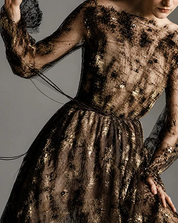 Editorial slide featuring Look N°9 from byFANG Couture Fall/Winter 2026–2027, presented during Paris Haute Couture Week.
