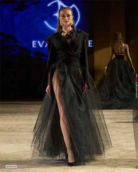 Architectural couture by Eva Minge during Paris Haute Couture Week.