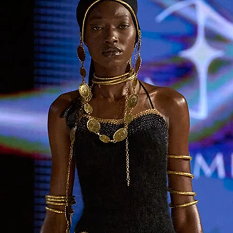 Look N°3 from Eva Minge's The Seven Contemporary Sins Couture Autumn/Winter 2026–2027 collection, presented during Paris Haute Couture Week.