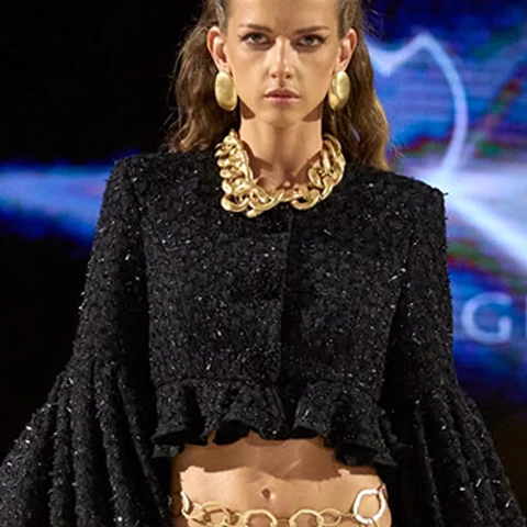 Look N°6 from Eva Minge's The Seven Contemporary Sins Couture Autumn/Winter 2026–2027 collection, presented during Paris Haute Couture Week.