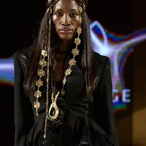 Look N°9 from Eva Minge's The Seven Contemporary Sins Couture Autumn/Winter 2026–2027 collection, presented during Paris Haute Couture Week.