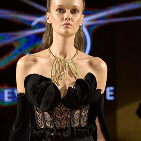 Look N°18 from Eva Minge's The Seven Contemporary Sins Couture Autumn/Winter 2026–2027 collection, presented during Paris Haute Couture Week.