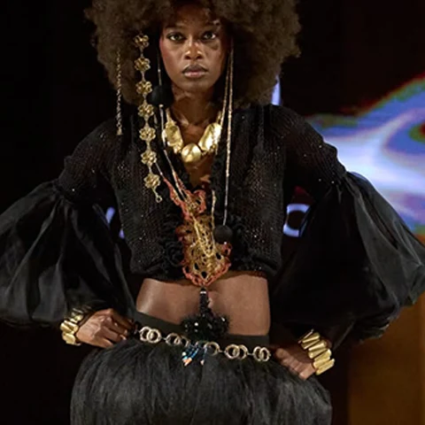 Look N°32 from Eva Minge's The Seven Contemporary Sins Couture Autumn/Winter 2026–2027 collection, presented during Paris Haute Couture Week.