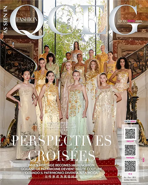 Editorial feature image from Perspectives Croisées SS27, presented by MoDesign at Hôtel Le Marois during Paris Fashion Week.