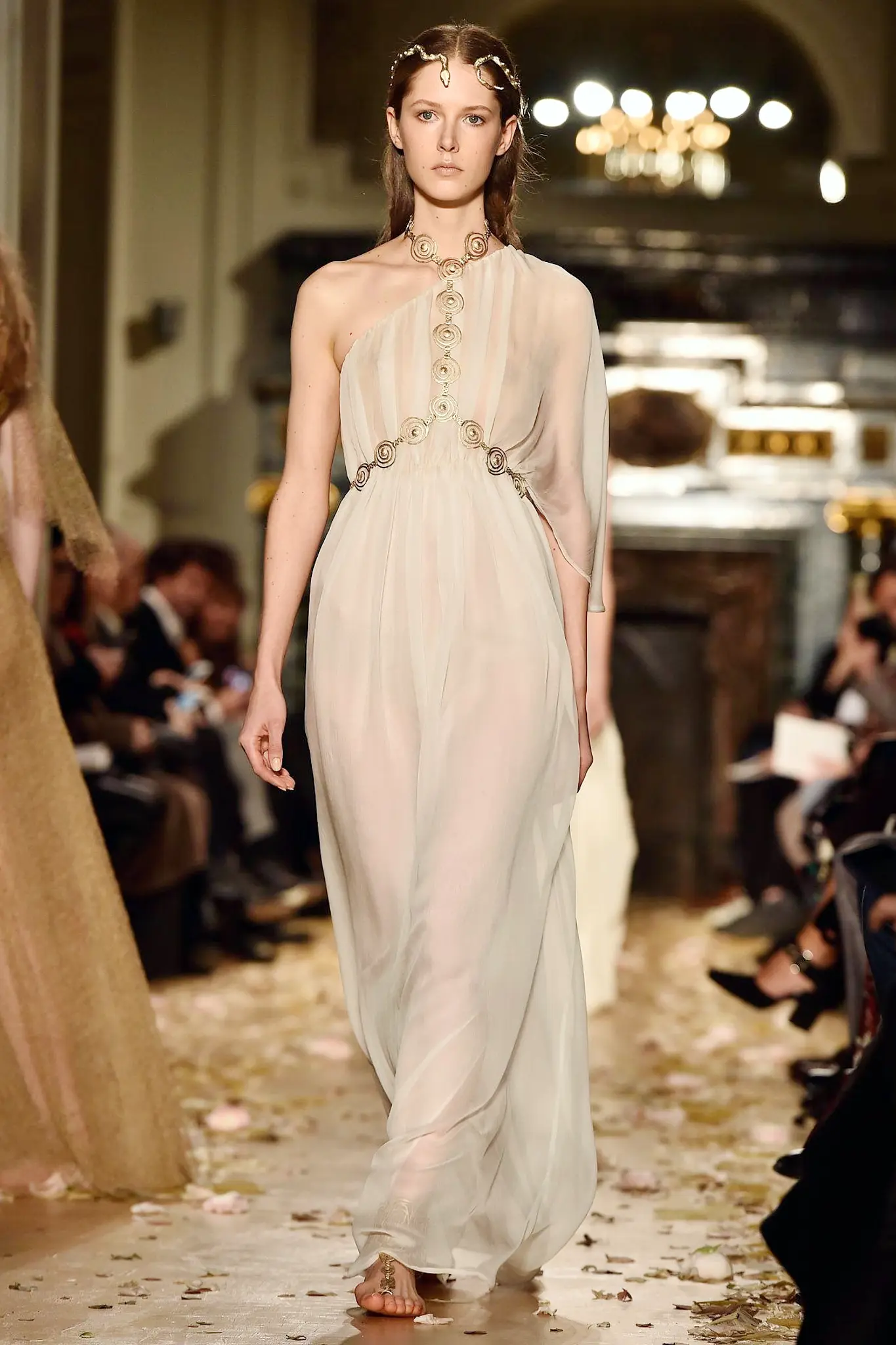 Valentino sheer chiffon gown Primavera style