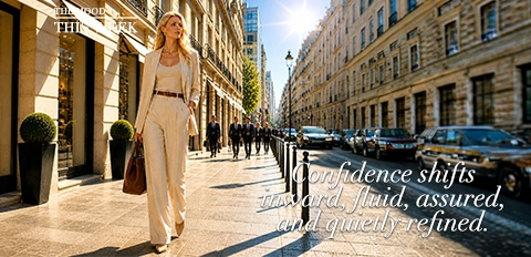 Confidence expressed through ease, not force.