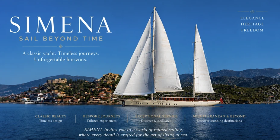 SIMENA — THE ART OF SAILING: 62-METRE KETCH UNDER FULL SAIL